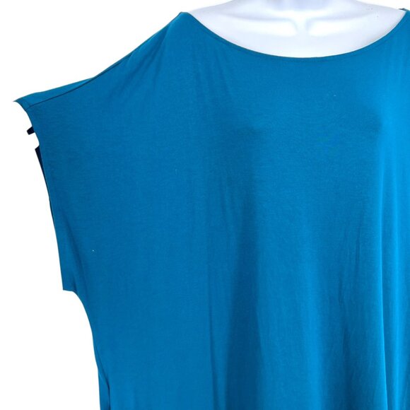 Universal Standard Wide Neck Short Sleeve Knee Length Dress Blue Size Large - Picture 3 of 12